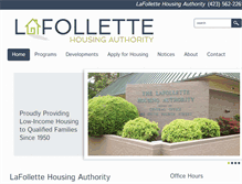 Tablet Screenshot of lafollettehousing.org